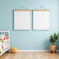 Kids Room High-Res Frame Mockup — Plain Square Frame Portrait 2:3 — Perspective View — #03238 | MockupBulk