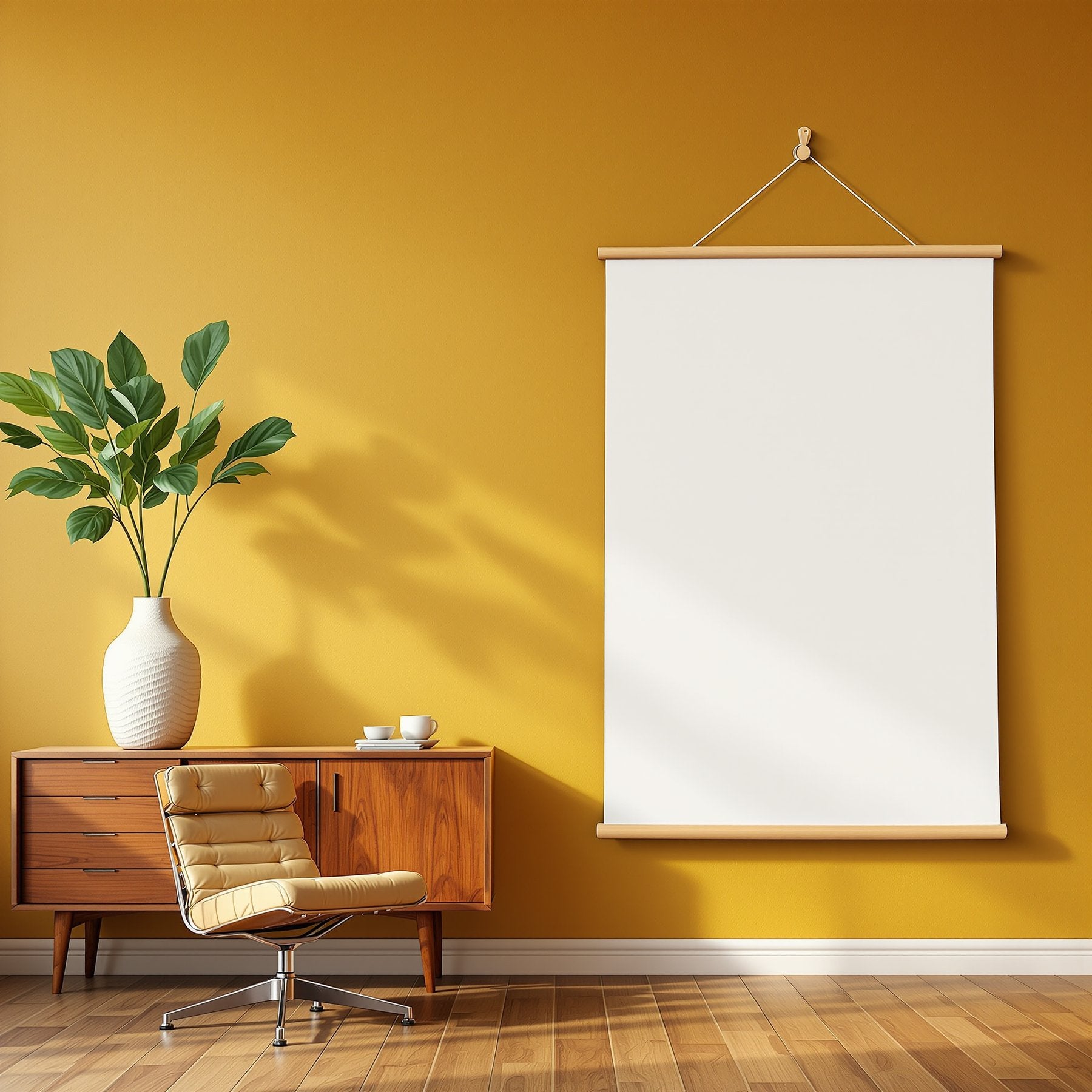 Blank Template #00397 Mid-Century Modern A3 Poster Hanger Mockup | A3 Interior Mockup | Instant JPG | Commercial Use | bulkmockup | MockupBulk