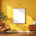 Mid-Century Modern High-Res Frame Mockup — Plain Square Frame Portrait 2:3 — Perspective View — #03394 | MockupBulk