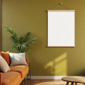Mid-Century Modern Styled Room Mockup — Plain Square Frame Portrait 2:3 — Perspective View — #03395 | MockupBulk