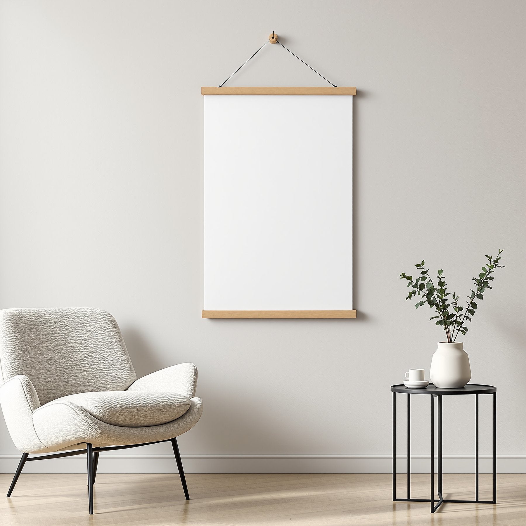 Blank Template #00389 Minimalist White A3 Poster Hanger Mockup | A3 Frame JPG | bulkmockup Mockup Template | Commercial Use Included | MockupBulk