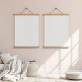 Minimalist White Professional Frame Mockup — Plain Square Frame Portrait 2:3 — Perspective View — #03357 | MockupBulk