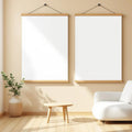 Minimalist White Wall Art Mockup — Plain Square Frame Portrait 4:5 — Perspective View — #03358 | MockupBulk