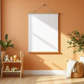 Nursery High-Res Frame Mockup — Plain Square Frame Portrait 4:5 — Perspective View — #03214 | MockupBulk