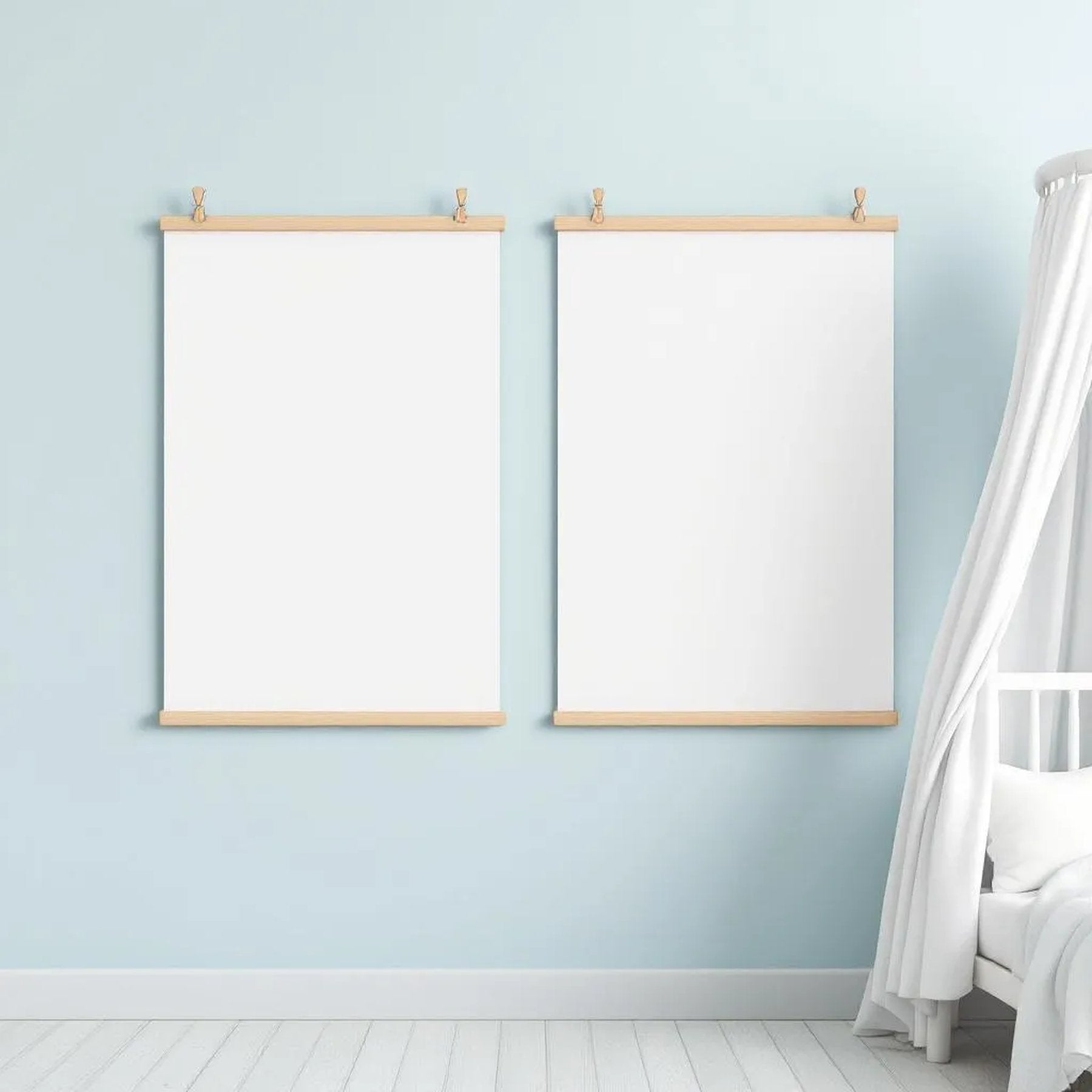 Nursery Wall Art Mockup — Plain Square Frame Portrait 4:5 — Perspective View — #03217 | MockupBulk
