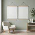 Scandinavian Premium Interior Mockup — Plain Square Frame Portrait 2:3 — Perspective View — #03257 | MockupBulk