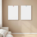 White Bedroom Wall Art Mockup — Plain Square Frame Portrait 2:3 — Perspective View — #03292 | MockupBulk