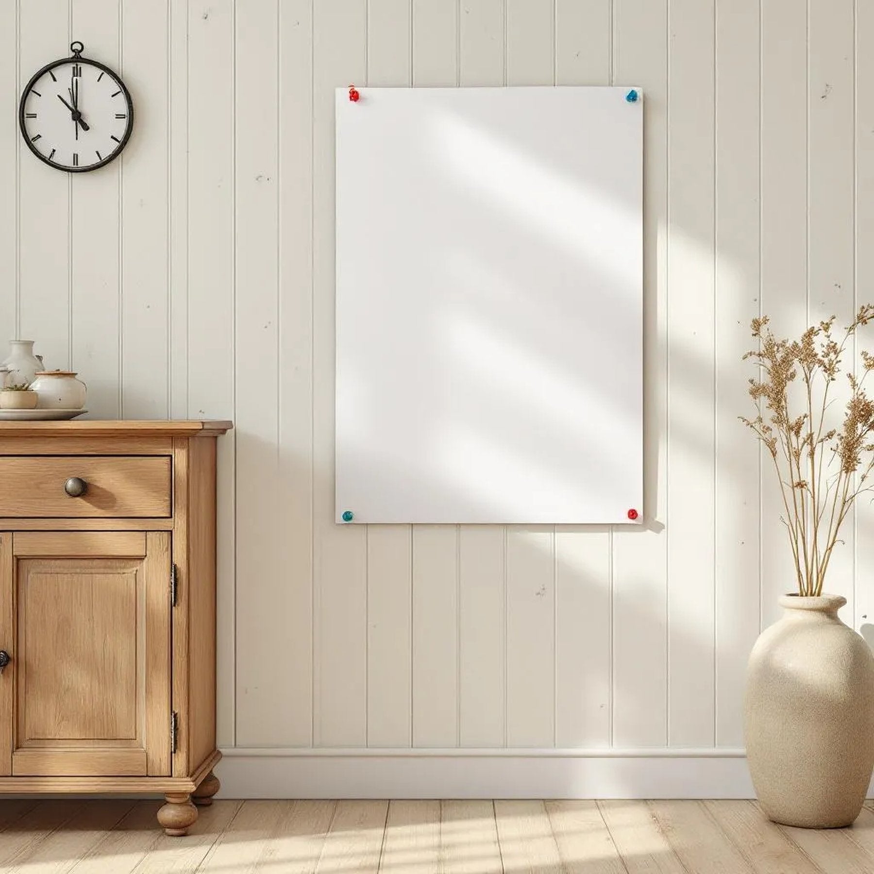 Farmhouse Wall Art Mockup — Plain Square Frame Portrait 2:3 — Perspective View — #03329 | MockupBulk