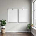 Home Office Professional Frame Mockup — Plain Square Frame Portrait 2:3 — Perspective View — #03273 | MockupBulk