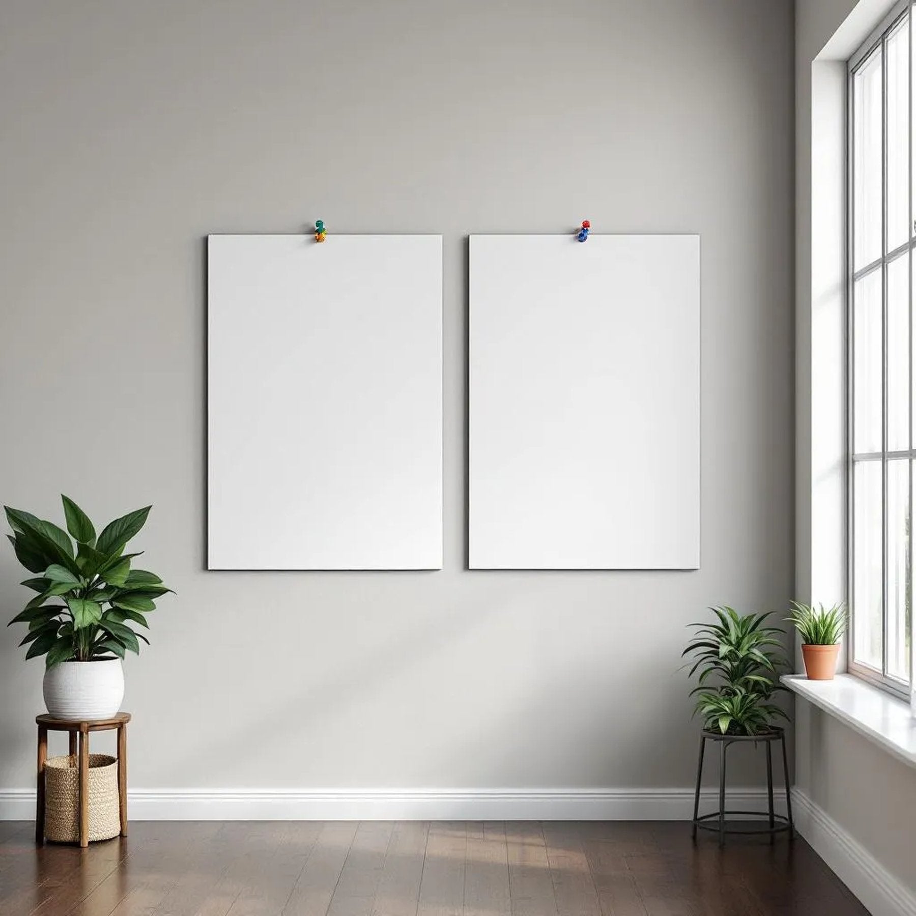 Home Office Professional Frame Mockup — Plain Square Frame Portrait 2:3 — Perspective View — #03273 | MockupBulk