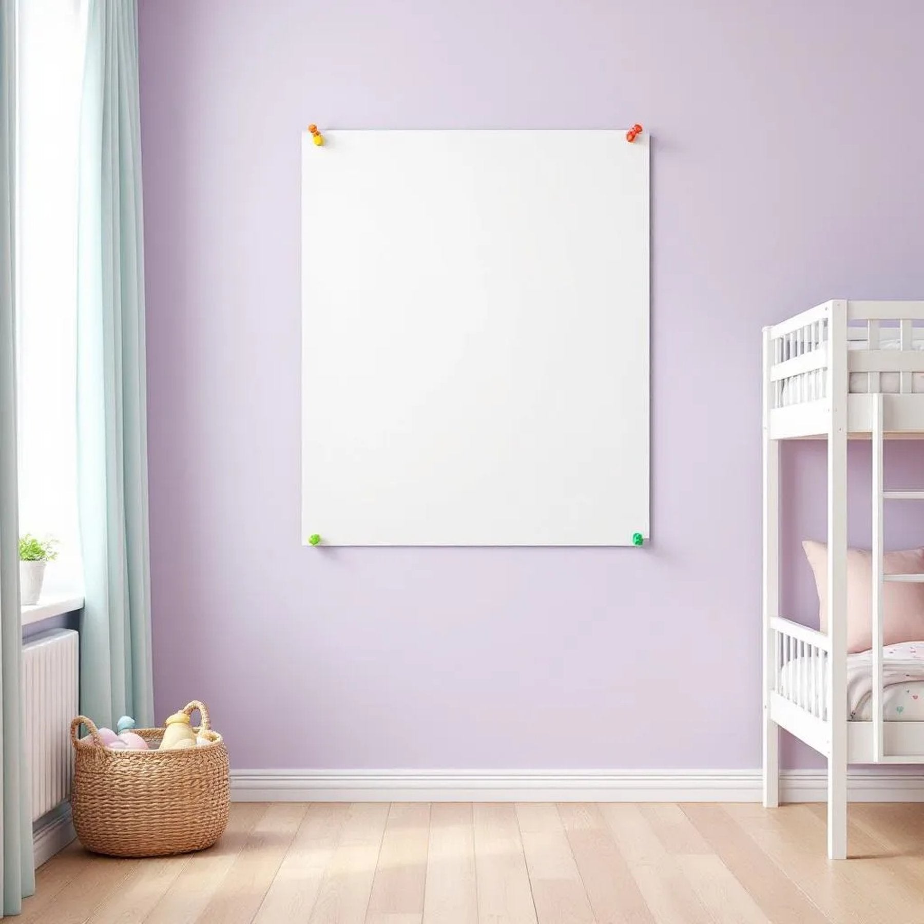 Kids Room Professional Frame Mockup — Plain Square Frame Portrait 2:3 — Perspective View — #03231 | MockupBulk