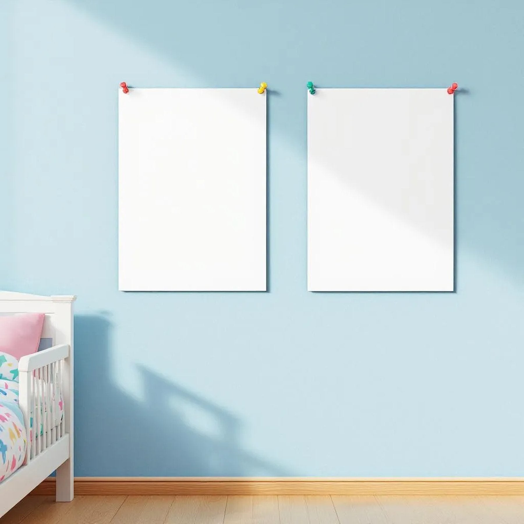 Kids Room Room Scene Mockup — Plain Square Frame Square 1:1 — Perspective View — #03232 | MockupBulk
