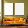 Mid-Century Modern Professional Frame Mockup — Plain Square Frame Portrait 5:7 — Perspective View — #03392 | MockupBulk