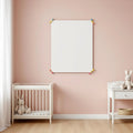 Nursery Lifestyle Frame Mockup — Plain Square Frame Portrait 4:5 — Perspective View — #03211 | MockupBulk