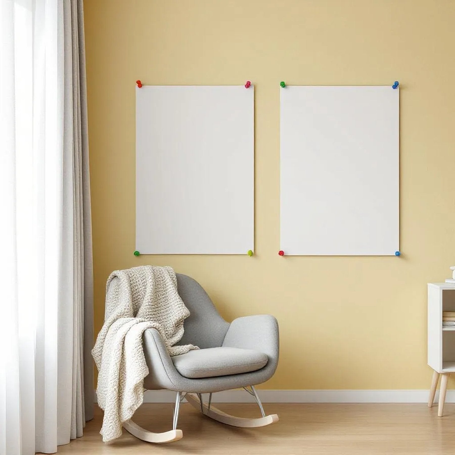 Nursery High-Res Frame Mockup — Plain Square Frame Portrait 2:3 — Perspective View — #03212 | MockupBulk