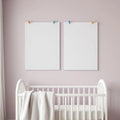 Nursery Editorial Room Mockup — Plain Square Frame Portrait 2:3 — Perspective View — #03213 | MockupBulk