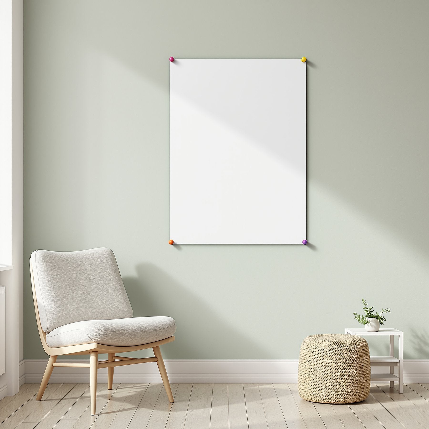 Blank Template #00368 Scandinavian A3 Pinned Poster Mockup | A3 Mockup Template | High-Res JPG Download | bulkmockup | MockupBulk