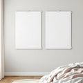 White Bedroom High-Res Frame Mockup — Plain Square Frame Portrait 2:3 — Perspective View — #03282 | MockupBulk