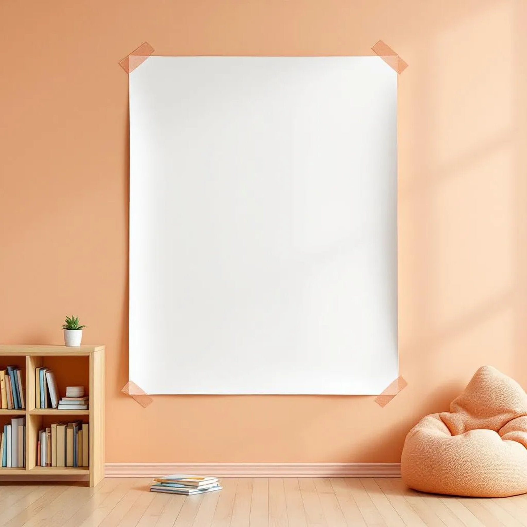 Kids Room Editorial Room Mockup — Plain Square Frame Portrait 2:3 — Perspective View — #03221 | MockupBulk