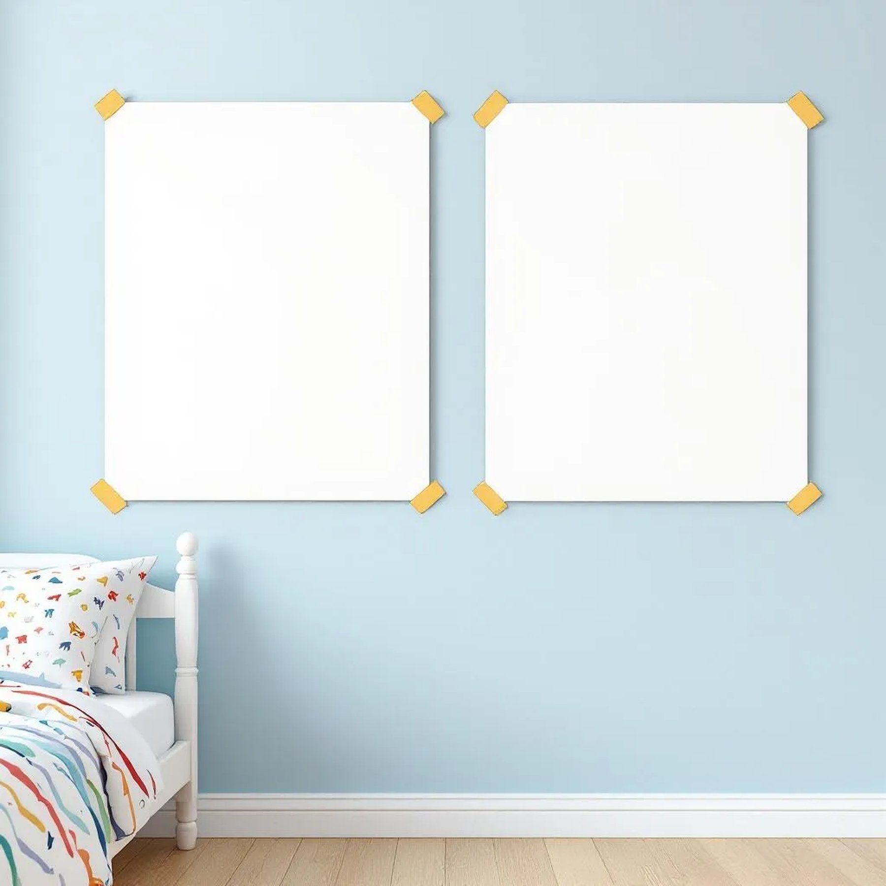 Kids Room Room Scene Mockup — Plain Square Frame Square 1:1 — Perspective View — #03223 | MockupBulk