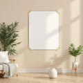 Minimalist White Wall Art Mockup — Plain Square Frame Landscape 11x14 — Perspective View — #03340 | MockupBulk