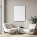 Minimalist White High-Res Frame Mockup — Plain Square Frame Portrait 2:3 — Perspective View — #03341 | MockupBulk