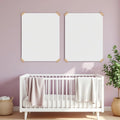 Nursery Frame Display Mockup — Plain Square Frame Portrait 2:3 — Perspective View — #03203 | MockupBulk