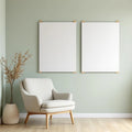 Scandinavian Editorial Room Mockup — Plain Square Frame Portrait 2:3 — Perspective View — #03242 | MockupBulk