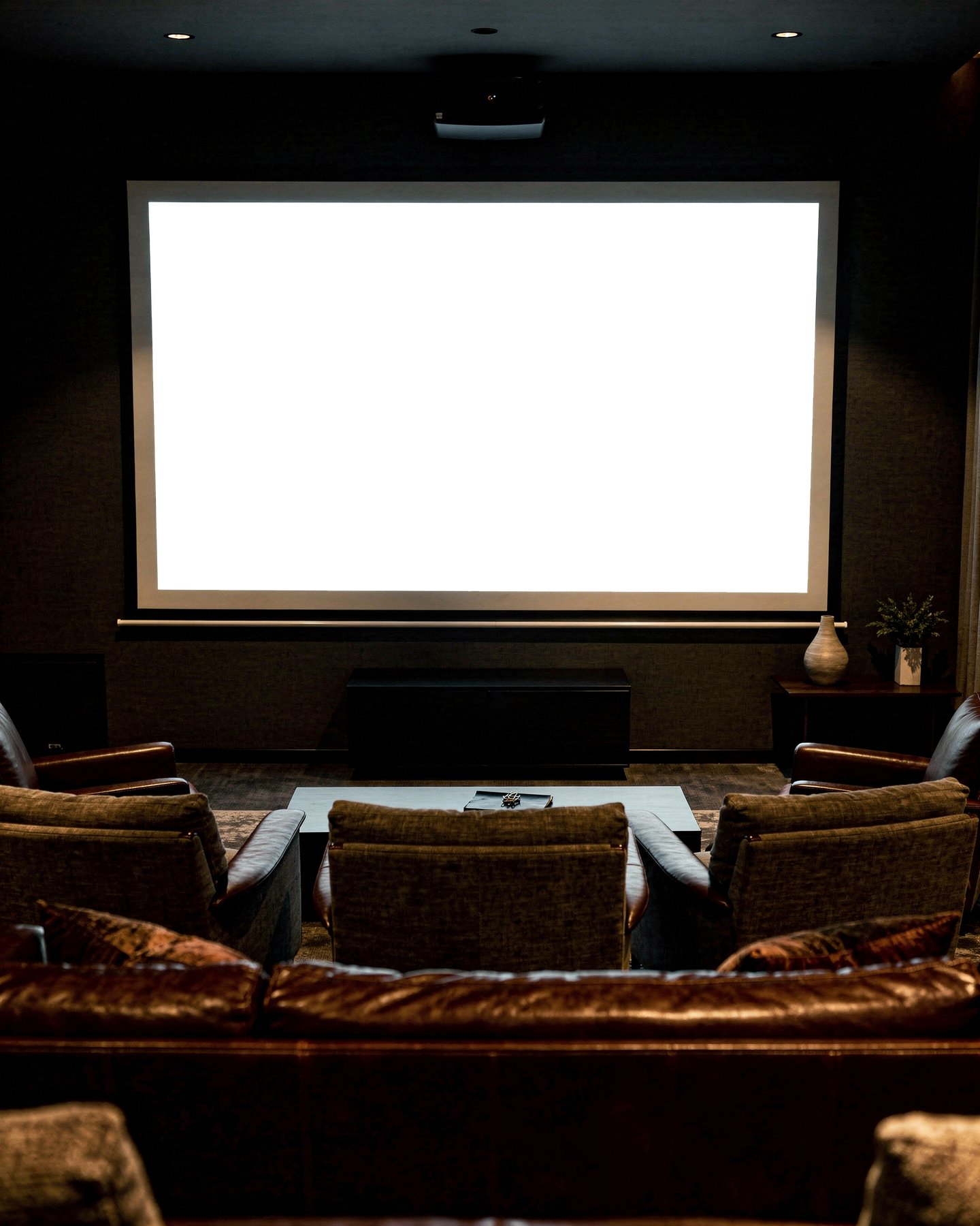 Projector, No P Home Theater Dark Room | High-Res PNG Mockup | bulkmockup | Commercial Licence | MockupBulk