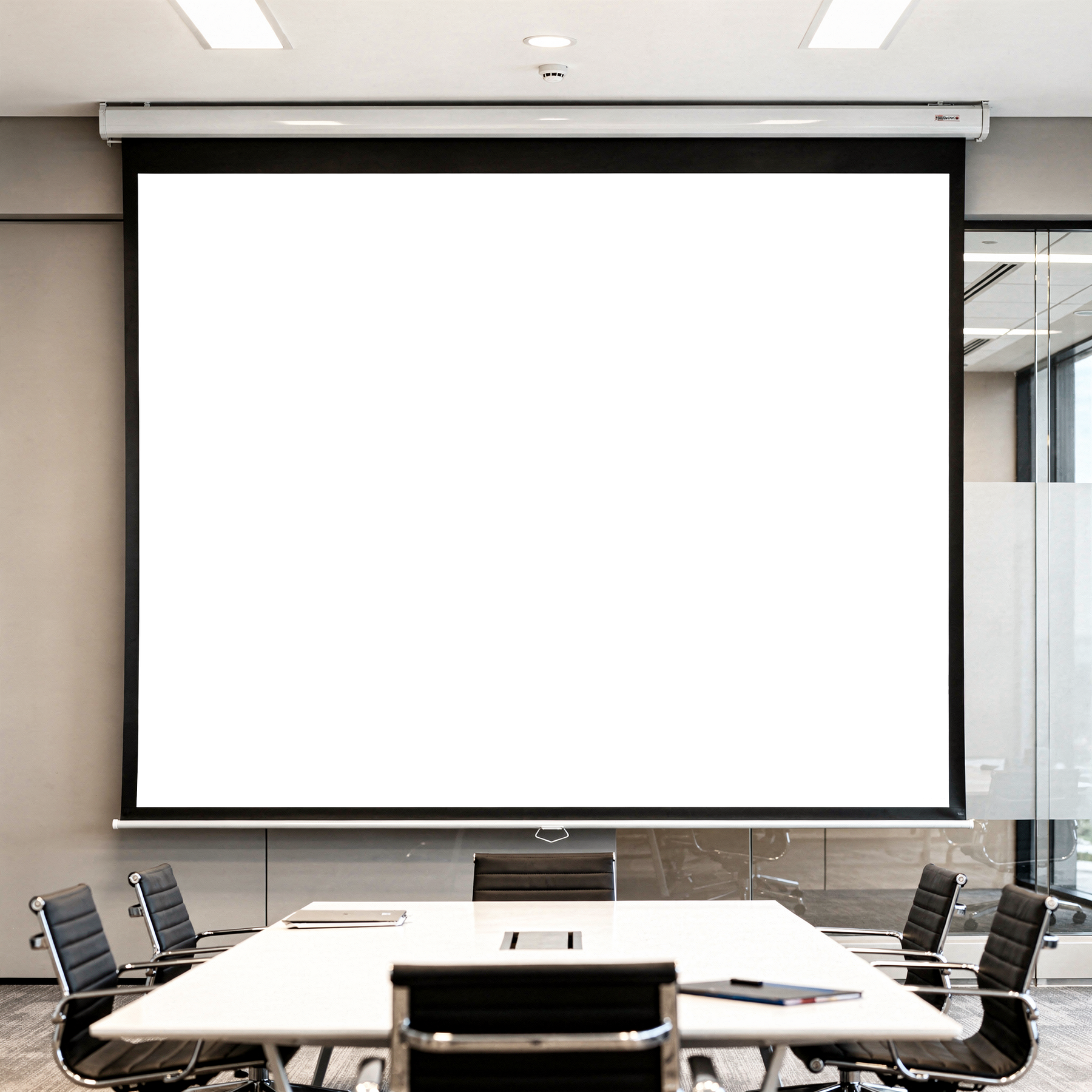 Projector, No P Meeting Room Empty Screen | bulkmockup PNG Template | Transparent Display | Commercial Use | MockupBulk