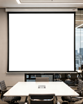 No P Meeting Room Empty Screen Projector Mockup | High-Resolution Transparent PNG | bulkmockup | Commercial Use | MockupBulk