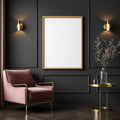 Art Deco High-Res Frame Mockup — Plain Square Frame Landscape 3:4 — Perspective View — #02068 | MockupBulk