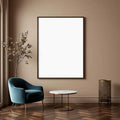 Art Deco Styled Room Mockup — Plain Square Frame Portrait 2:3 — Perspective View — #02076 | MockupBulk