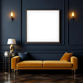 Art Deco Editorial Room Mockup — Plain Square Frame Square 1:1 — Perspective View — #02078 | MockupBulk