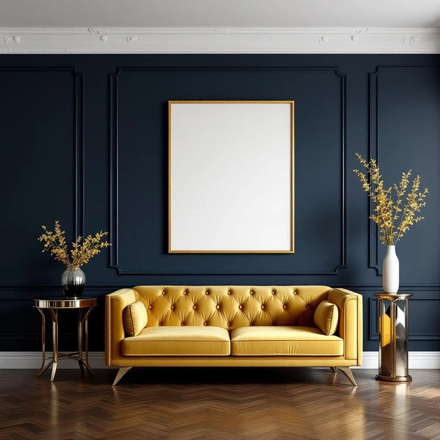 Art Deco High-Res Frame Mockup — Plain Square Frame Portrait 2:3 — Perspective View — #02084 | MockupBulk