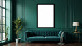 Art Deco Frame Display Mockup — Matte Black Frame A-Series (A4 / A3) — Perspective View — #04373 | MockupBulk