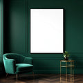 Art Deco High-Res Frame Mockup — Plain Square Frame Landscape 3:4 — Perspective View — #04375 | MockupBulk