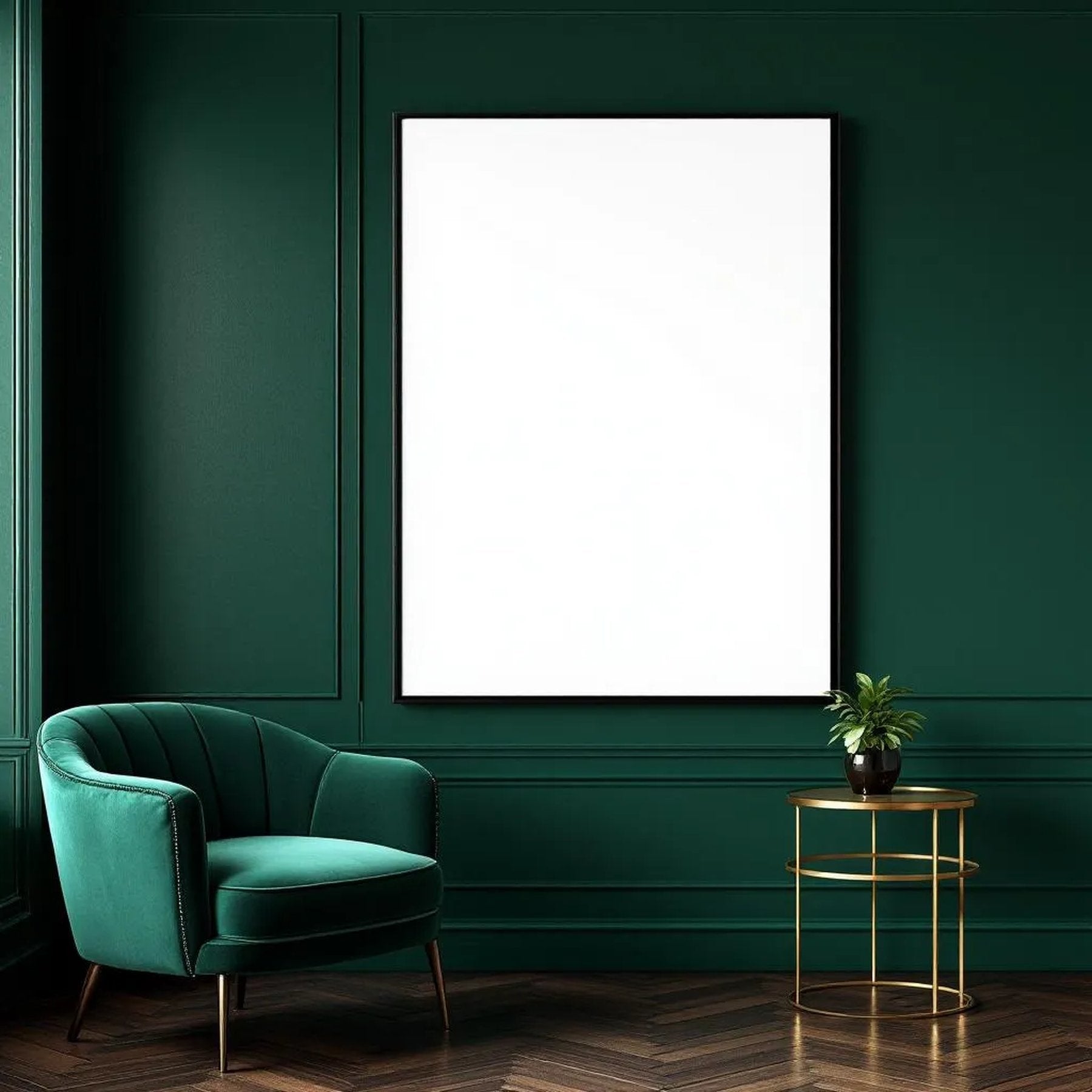 Art Deco High-Res Frame Mockup — Plain Square Frame Landscape 3:4 — Perspective View — #04375 | MockupBulk