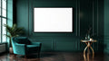 Art Deco Editorial Room Mockup — Matte Black Frame Square 1:1 — Perspective View — #04376 | MockupBulk