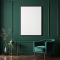 Art Deco High-Res Frame Mockup — Plain Square Frame Portrait 5:7 — Perspective View — #04378 | MockupBulk