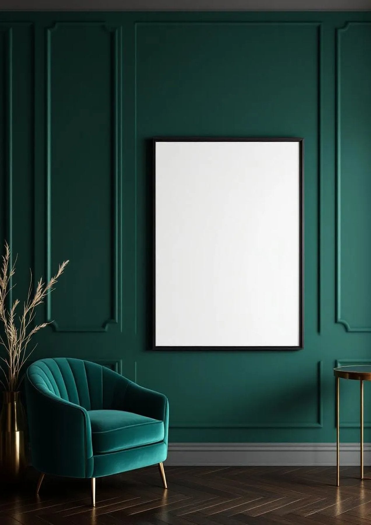 Art Deco Frame Display Mockup — Matte Black Frame A-Series (A4 / A3) — Perspective View — #04380 | MockupBulk