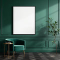 Art Deco High-Res Frame Mockup — Plain Square Frame Landscape 11x14 — Perspective View — #04381 | MockupBulk