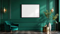 Art Deco Wall Art Mockup — Matte Black Frame Square 1:1 — Perspective View — #04382 | MockupBulk