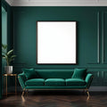 Art Deco Editorial Room Mockup — Plain Square Frame Portrait 2:3 — Perspective View — #04387 | MockupBulk