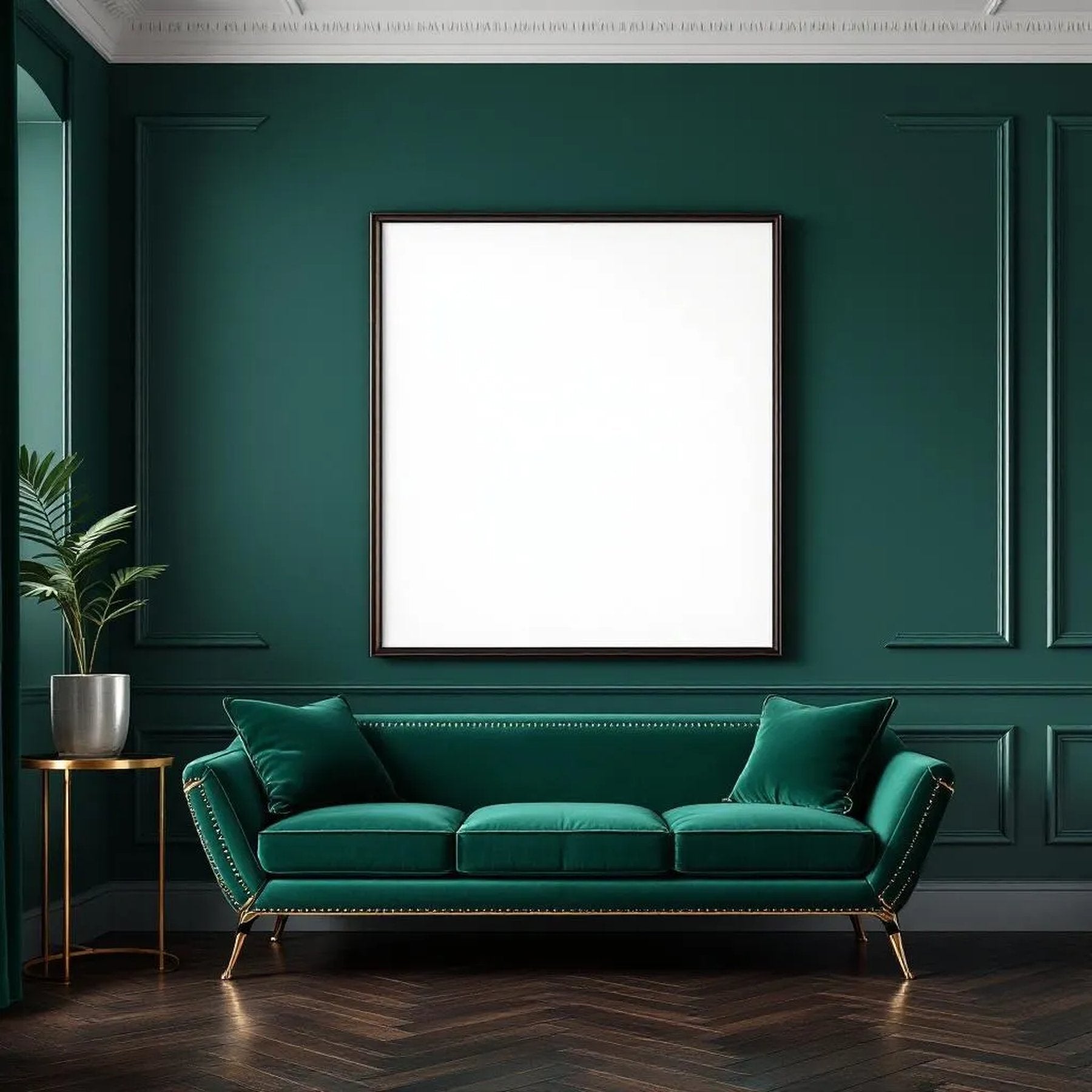 Art Deco Editorial Room Mockup — Plain Square Frame Portrait 2:3 — Perspective View — #04387 | MockupBulk