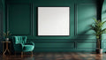 Art Deco Professional Frame Mockup — Matte Black Frame Square 1:1 — Perspective View — #04388 | MockupBulk