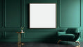 Art Deco Interior Frame Mockup — White Frame Square 1:1 — Perspective View — #04391 | MockupBulk