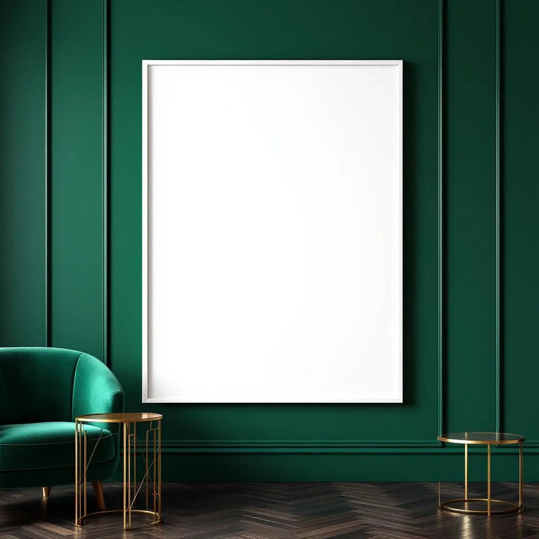 Art Deco Editorial Room Mockup — Plain Square Frame Portrait 5:7 — Perspective View — #04393 | MockupBulk