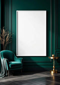 Art Deco Styled Room Mockup — White Frame Portrait 2:3 — Perspective View — #04395 | MockupBulk