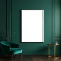 Art Deco Interior Frame Mockup — Plain Square Frame Portrait 2:3 — Perspective View — #04396 | MockupBulk